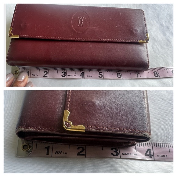 CARTIER Must de Cartier Vintage Burgundy Long Wallet w/ Cards - Picture 13 of 13